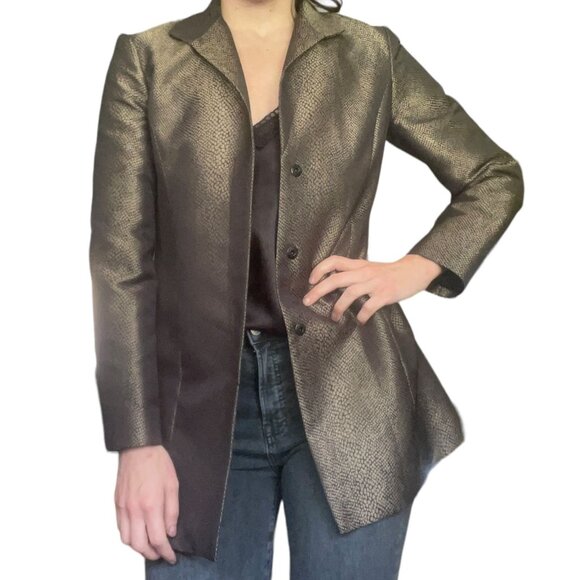 Louben black and gold snakeskin print jacket - Picture 1 of 10